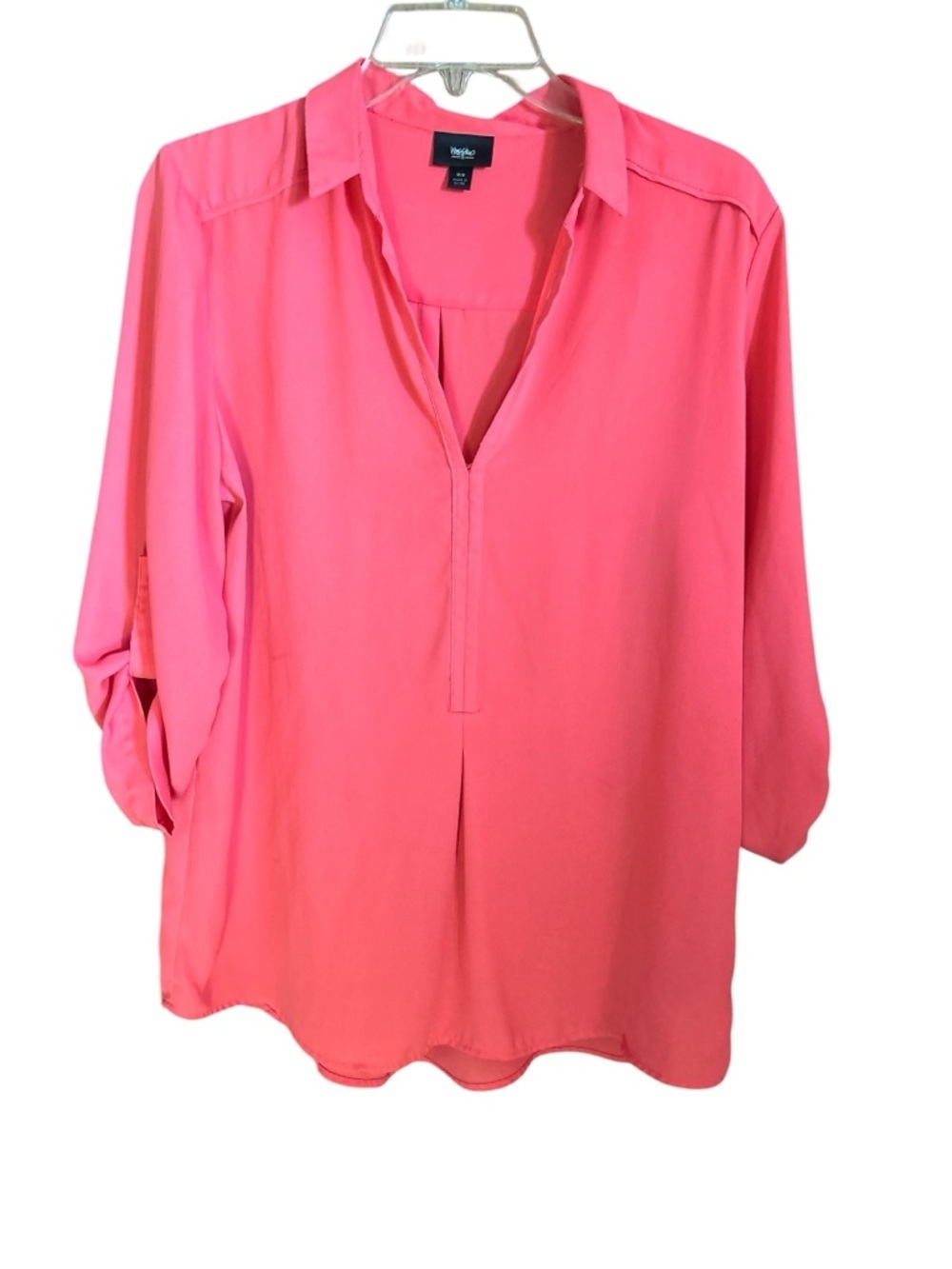 Worthington Coral Split-Neck Roll-Tab Tunic